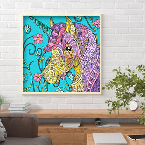 Unicorn 30x30cm(canvas) partial special shaped drill diamond painting