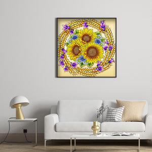 Sunflower 30x30cm(canvas) partial special shaped drill diamond painting