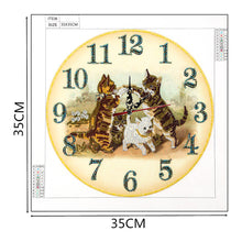 Load image into Gallery viewer, Cat Clock Mosaic Part Special Shape Diamond DIY Painting Kit Gifts (DZ652)
