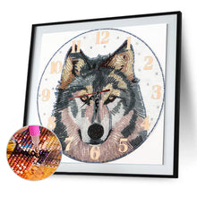 Load image into Gallery viewer, Wolf Clock Mosaic Part Special Shape Diamond DIY Painting Kit Gifts (DZ653)
