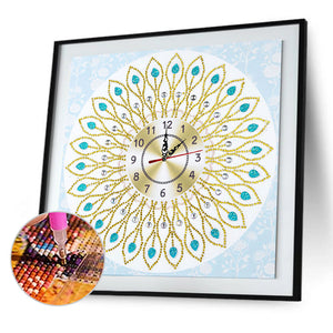 Simple Flower Clock Part Drill Special Shape Diamond DIY 5D Gifts (DZ068)