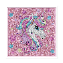 Load image into Gallery viewer, Unicorn with frame 18x18cm(canvas) full special shaped drill diamond painting
