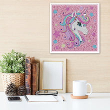 Load image into Gallery viewer, Unicorn with frame 18x18cm(canvas) full special shaped drill diamond painting
