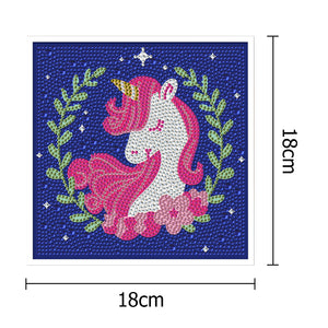 Unicorn with frame 18x18cm(canvas) full special shaped drill diamond painting