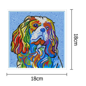 Puppy with frame 18x18cm(canvas) full special shaped drill diamond painting
