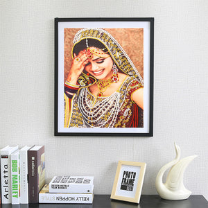 Indian Lady 30x40cm(canvas) partial special shaped drill diamond painting