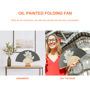 Lotus - Painting By Numbers Folding Fan