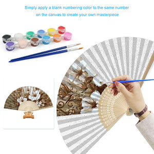 Flower - Painting By Numbers Folding Fan