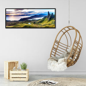 Mountains & Lake 80x30cm(canvas) full round drill diamond painting