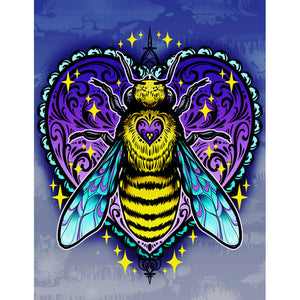 Caring Bee 30x40cm(canvas) full round drill diamond painting