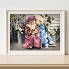 Load image into Gallery viewer, Little Boy &amp; Girl &amp; Dog 40x50cm(canvas) full square drill diamond painting
