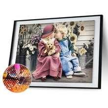 Load image into Gallery viewer, Little Boy &amp; Girl &amp; Dog 40x50cm(canvas) full square drill diamond painting
