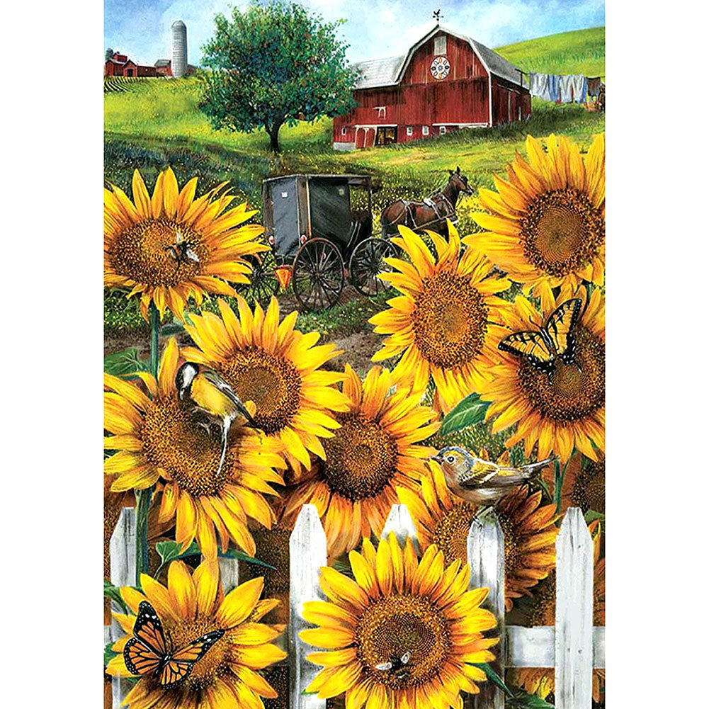 Sunflower Annuus 30x40cm(canvas) full round drill diamond painting