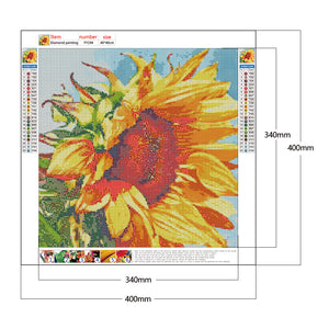 Large Sunflower 40x40cm(canvas) full round drill diamond painting