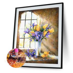 Tulips By The Window 30x40cm(canvas) full round drill diamond painting