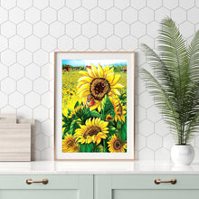 Load image into Gallery viewer, Sunflower Field 30x40cm(canvas) full round drill diamond painting
