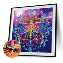 Load image into Gallery viewer, Luminous Dragonfly 30x30cm(canvas) partial special shaped drill diamond painting
