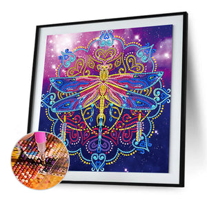 Luminous Dragonfly 30x30cm(canvas) partial special shaped drill diamond painting