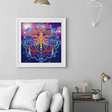 Load image into Gallery viewer, Luminous Dragonfly 30x30cm(canvas) partial special shaped drill diamond painting

