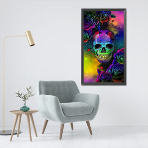 Rose Skull 30x60cm(canvas) full round drill diamond painting