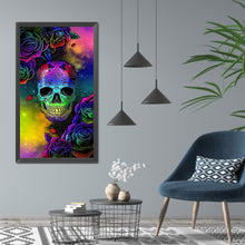 Load image into Gallery viewer, Rose Skull 30x60cm(canvas) full round drill diamond painting
