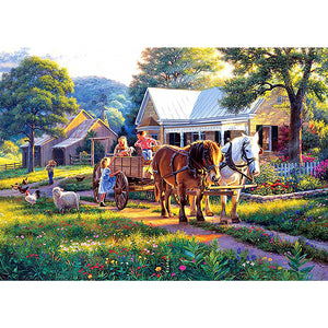 Village House 70x50cm(canvas) full round drill diamond painting