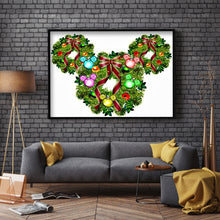 Load image into Gallery viewer, Christmas Mickey Mouse Wreath 40x30cm(canvas) partial special shaped drill diamond painting
