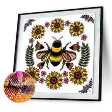 Load image into Gallery viewer, Bee &amp; Flower 30x30cm(canvas) full round drill diamond painting
