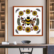 Load image into Gallery viewer, Bee &amp; Flower 30x30cm(canvas) full round drill diamond painting
