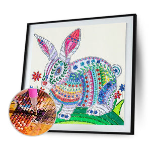 Rabbit 30x30cm(canvas) partial special shaped drill diamond painting