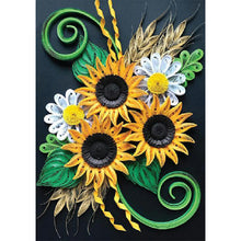 Load image into Gallery viewer, Paper Quilling Sunflower 30x40cm(canvas) full round drill diamond painting
