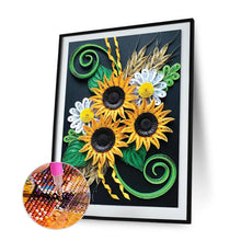 Load image into Gallery viewer, Paper Quilling Sunflower 30x40cm(canvas) full round drill diamond painting
