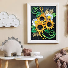 Load image into Gallery viewer, Paper Quilling Sunflower 30x40cm(canvas) full round drill diamond painting
