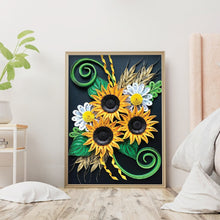 Load image into Gallery viewer, Paper Quilling Sunflower 30x40cm(canvas) full round drill diamond painting
