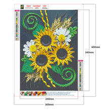 Load image into Gallery viewer, Paper Quilling Sunflower 30x40cm(canvas) full round drill diamond painting
