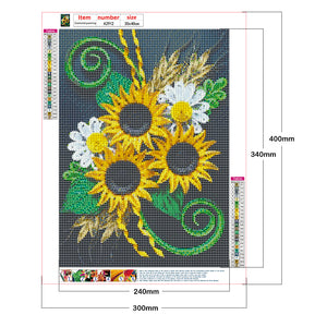 Paper Quilling Sunflower 30x40cm(canvas) full round drill diamond painting