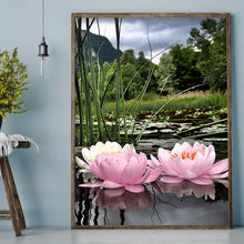 Load image into Gallery viewer, Lotus 30x40cm(canvas) full round drill diamond painting
