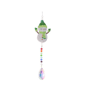 Diamond Drill Rainbow Collection Hang Crystal Prisms Wind Chime (Snowman)