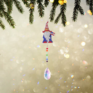Diamond Drill Rainbow Collection Crystal Prisms Wind Chime (Xmas Gnome)