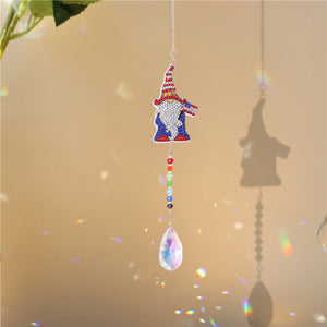 Diamond Drill Rainbow Collection Crystal Prisms Wind Chime (Xmas Gnome)