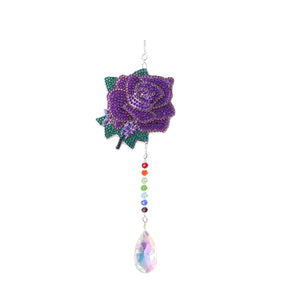 Diamond Drill Rainbow Collection Hang Crystal Prisms Wind Chime (Rose)