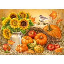 Load image into Gallery viewer, Pumpkins &amp; Sunflowers 40x30cm(canvas) full round drill diamond painting
