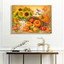 Load image into Gallery viewer, Pumpkins &amp; Sunflowers 40x30cm(canvas) full round drill diamond painting
