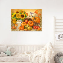 Load image into Gallery viewer, Pumpkins &amp; Sunflowers 40x30cm(canvas) full round drill diamond painting
