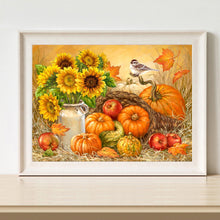 Load image into Gallery viewer, Pumpkins &amp; Sunflowers 40x30cm(canvas) full round drill diamond painting
