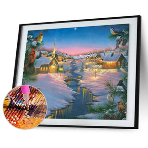 Snow Village 50x40cm(canvas) full round drill diamond painting