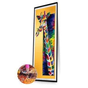 Colorful Giraffe 30x80cm(canvas) full round drill diamond painting