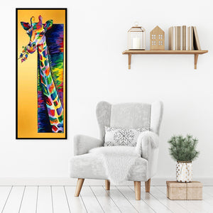 Colorful Giraffe 30x80cm(canvas) full round drill diamond painting