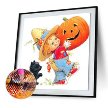 Load image into Gallery viewer, Halloween Pumpkin 30x30cm(canvas) full round drill diamond painting
