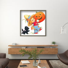 Load image into Gallery viewer, Halloween Pumpkin 30x30cm(canvas) full round drill diamond painting
